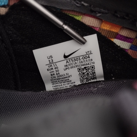 NIKE React Sertu Woven Pattern  Sneakers Size 12 Iron Gray/Black MULTICOLOR - Picture 14 of 15